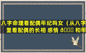 八字命理看配偶年纪吗女（从八字里看配偶的长相 感情 🐒 和年龄）